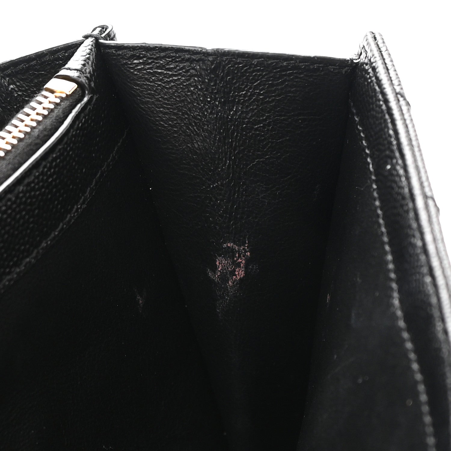 Saint Laurent Grain De Poudre Matelasse Chevron Monogram Chain Wallet Black 13 of 17