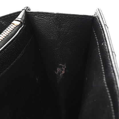 Saint Laurent Grain De Poudre Matelasse Chevron Monogram Chain Wallet Black 13 of 17
