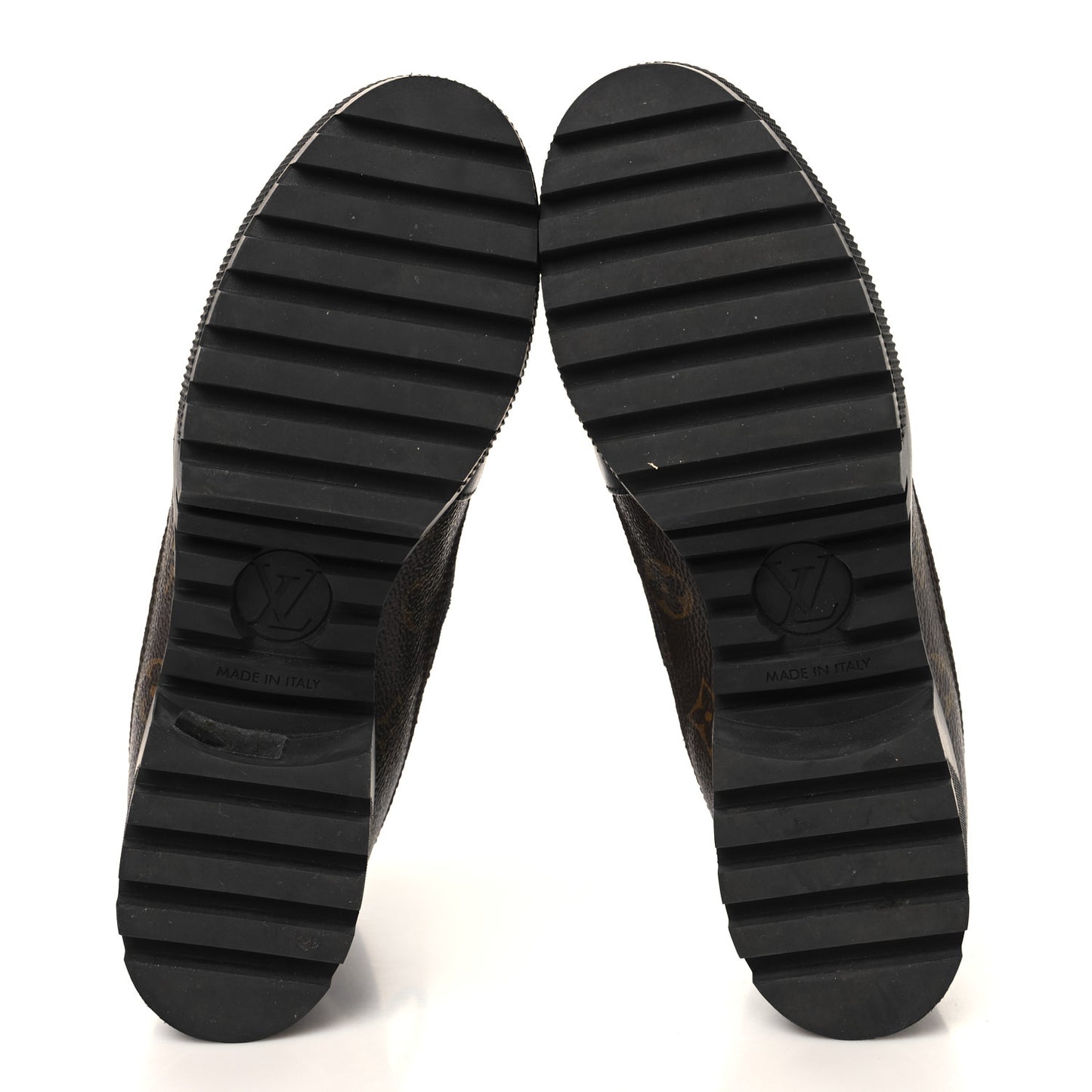 Suede Calfskin Monogram Laureate Platform Desert Boots 39.5 Black