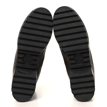 Louis Vuitton Suede Calfskin Monogram Laureate Platform Desert Boots 39.5 Black 6 of 9