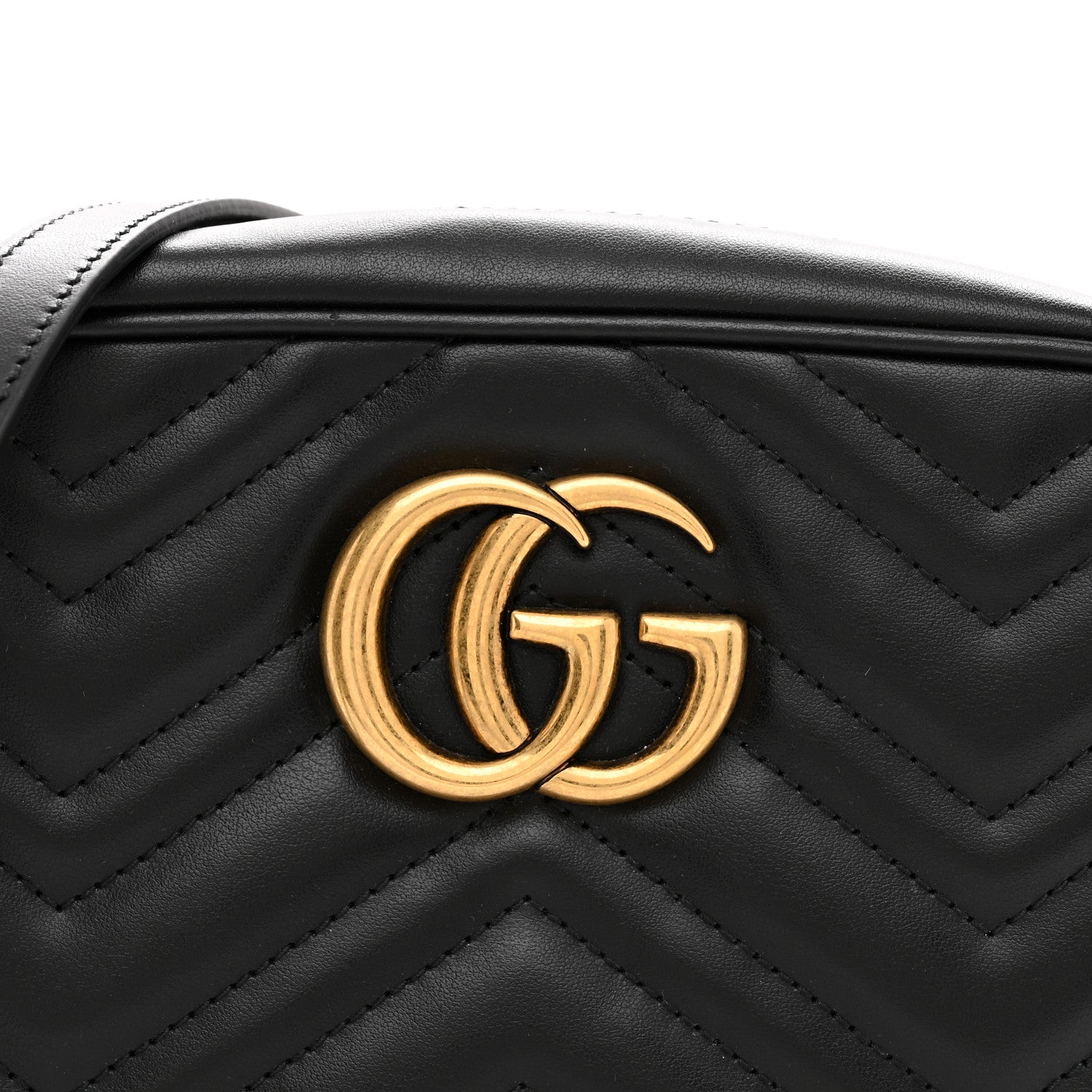 Gucci Calfskin Matelasse Small GG Marmont Chain Shoulder Bag Black 8 of 11