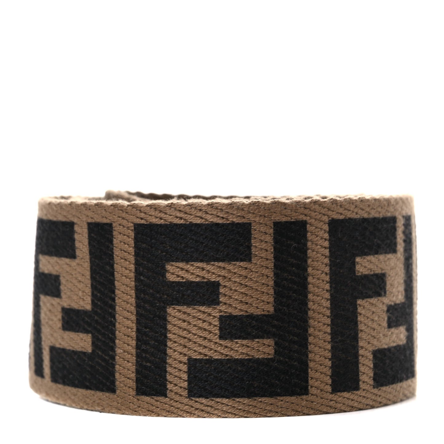 Canvas Calfskin FF 1974 Studded Strap You Fango Marrone Ebano