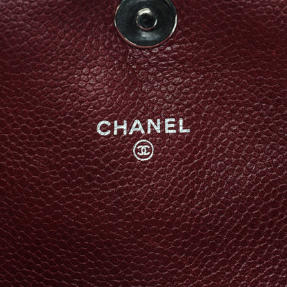 Chanel Caviar Half Moon Wallet On Chain WOC Dark Red 5 of 8