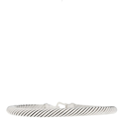 David Yurman Sterling Silver Diamond 5mm Cable Buckle Bracelet 2 of 3