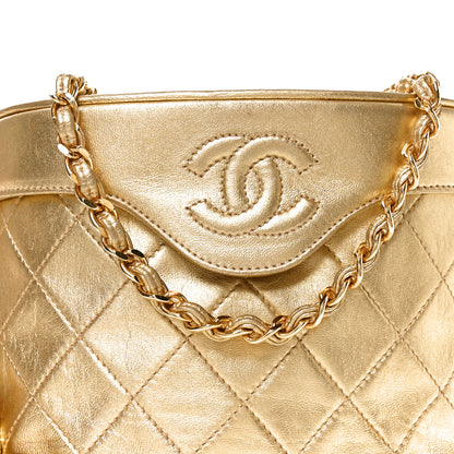 Chanel Metallic Lambskin Quilted Tassel Shoulder Bag Gold 7 of 9