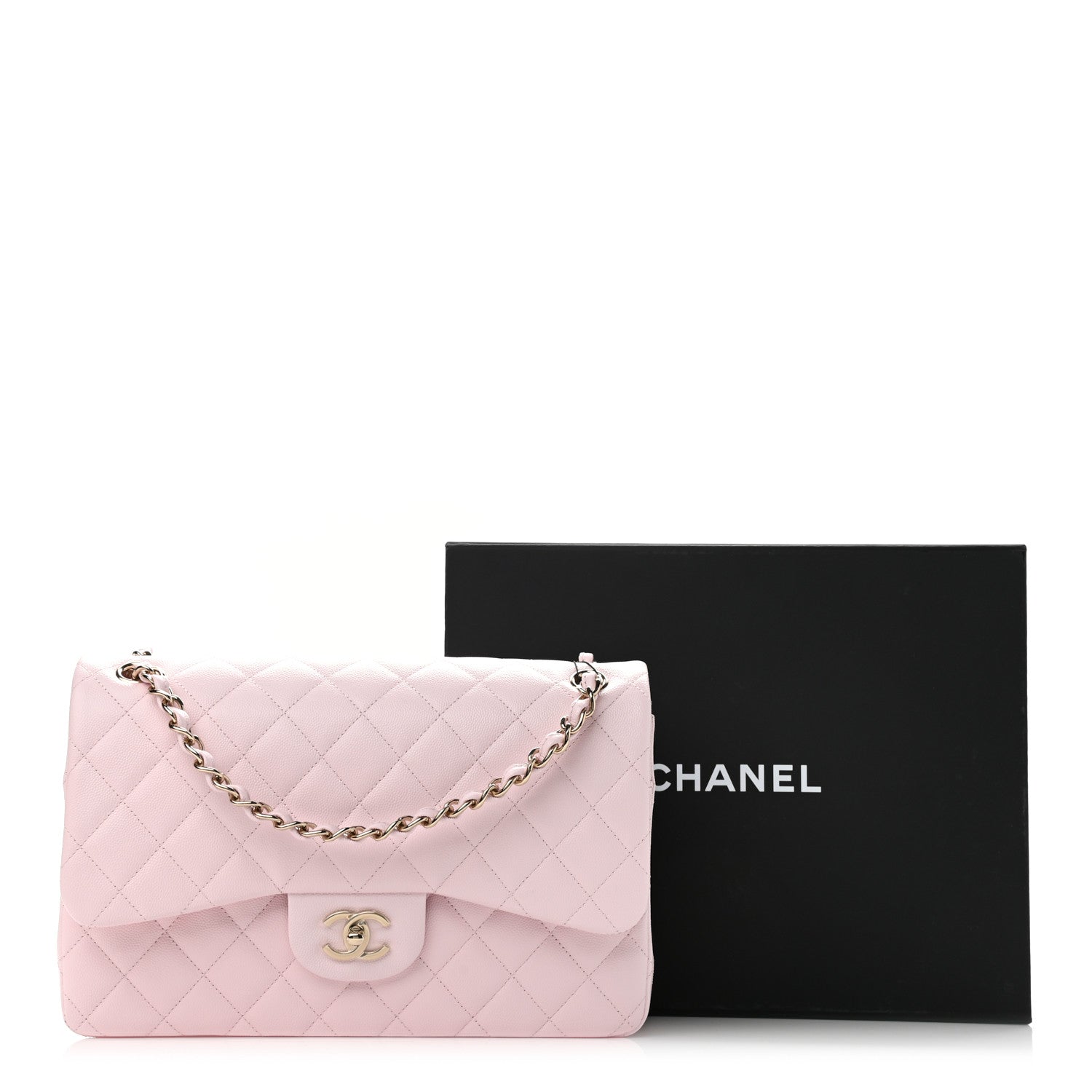 Chanel Caviar Quilted Jumbo Double Flap Light Pink 10 of 10