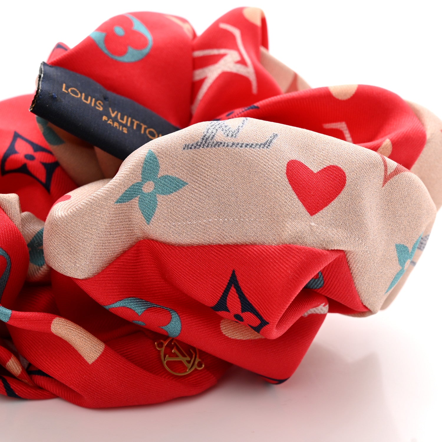 Louis Vuitton Silk Game On Chouchou Trop Chou Scrunchie Red 5 of 5