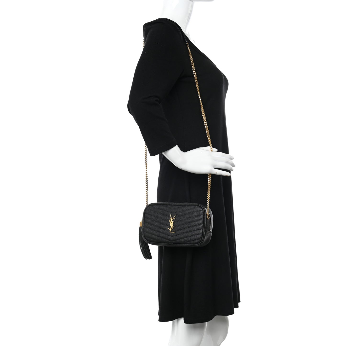 Grain De Poudre Matelasse Monogram Mini Lou Camera Bag Black