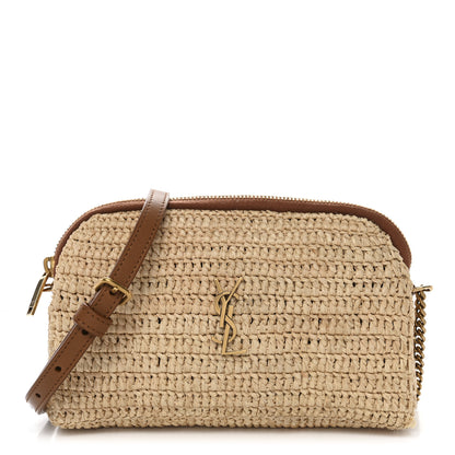 Saint Laurent Raffia Calfskin Gaby Crossbody Bag Natural Brick 1 of 11