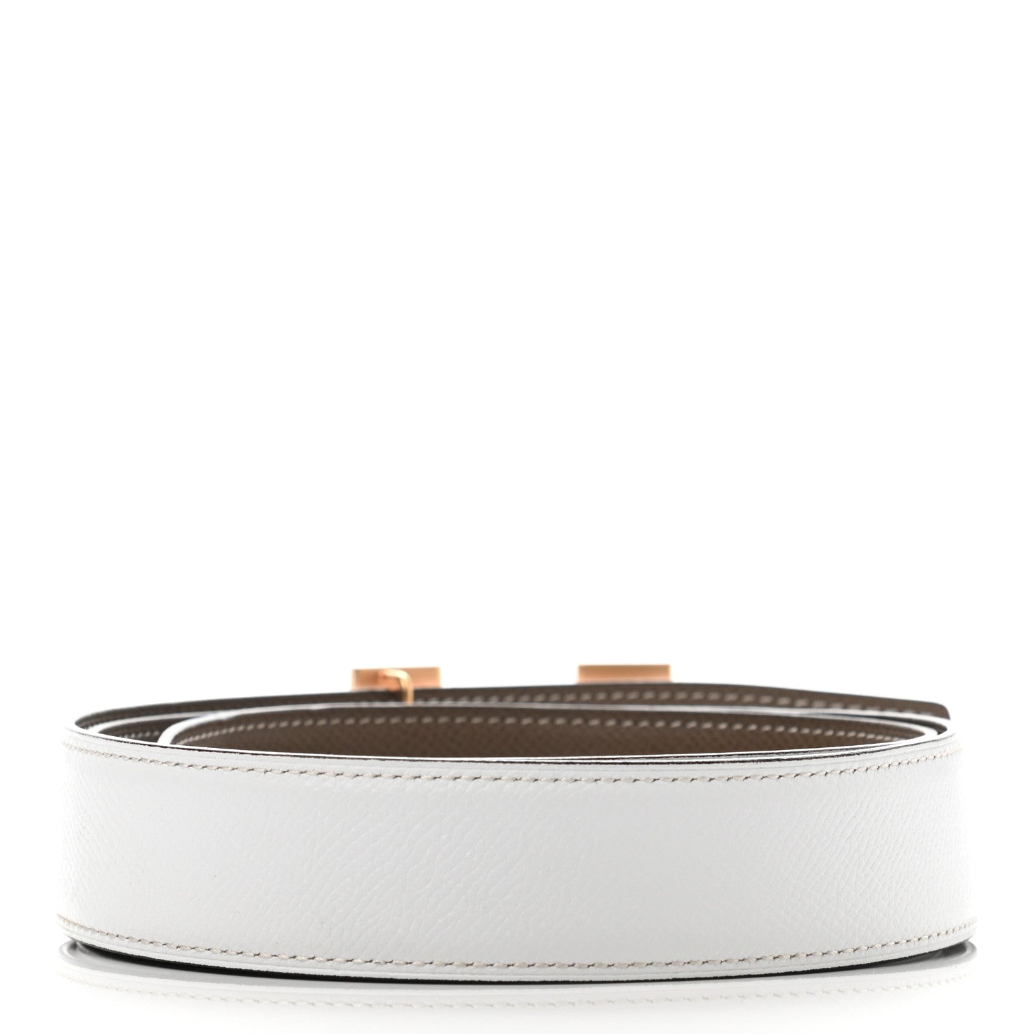 Hermes Epsom Togo 32mm H Belt 90 Etoupe White 2 of 11