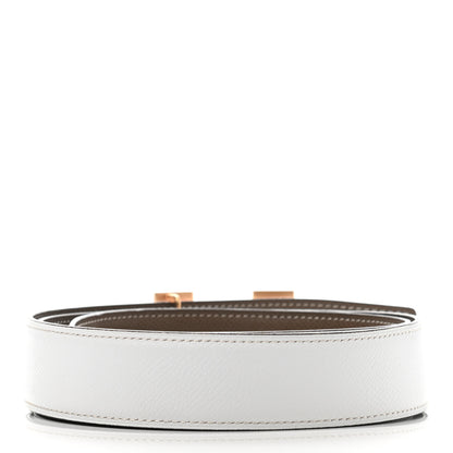 Hermes Epsom Togo 32mm H Belt 90 Etoupe White 2 of 11