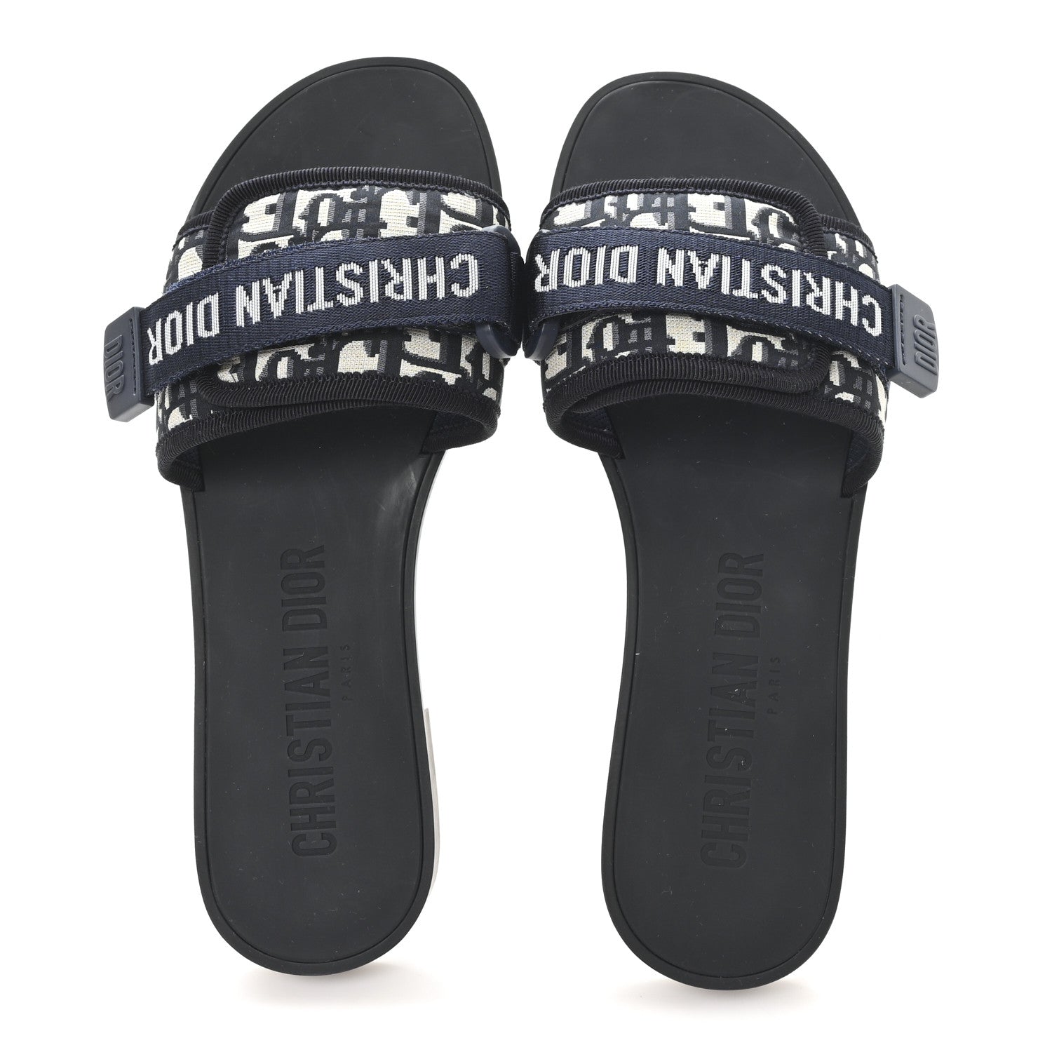 Christian Dior Nylon Oblique Dio(r)evolution Slide Sandals 39 Deep