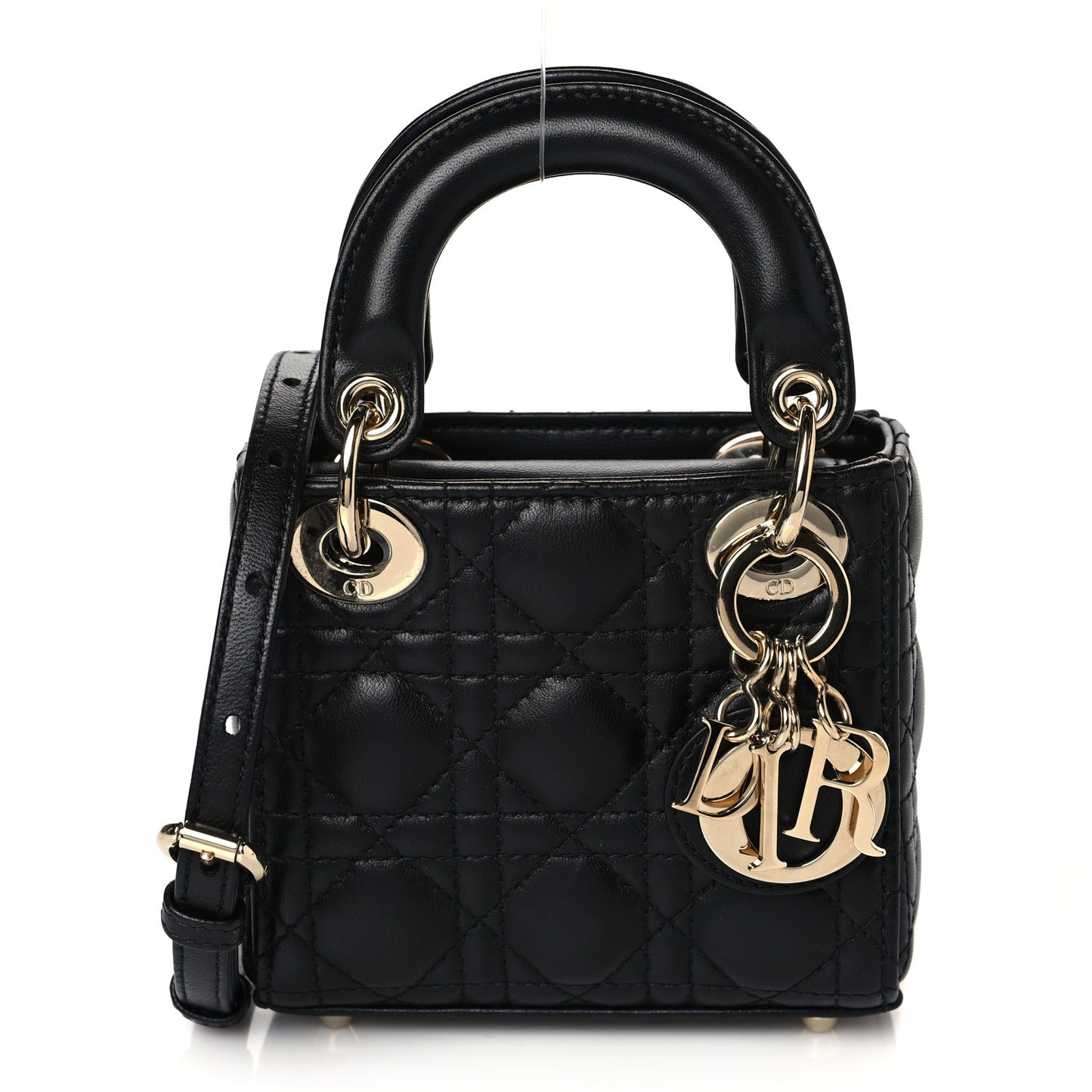 Lambskin Cannage Micro Lady Dior Black