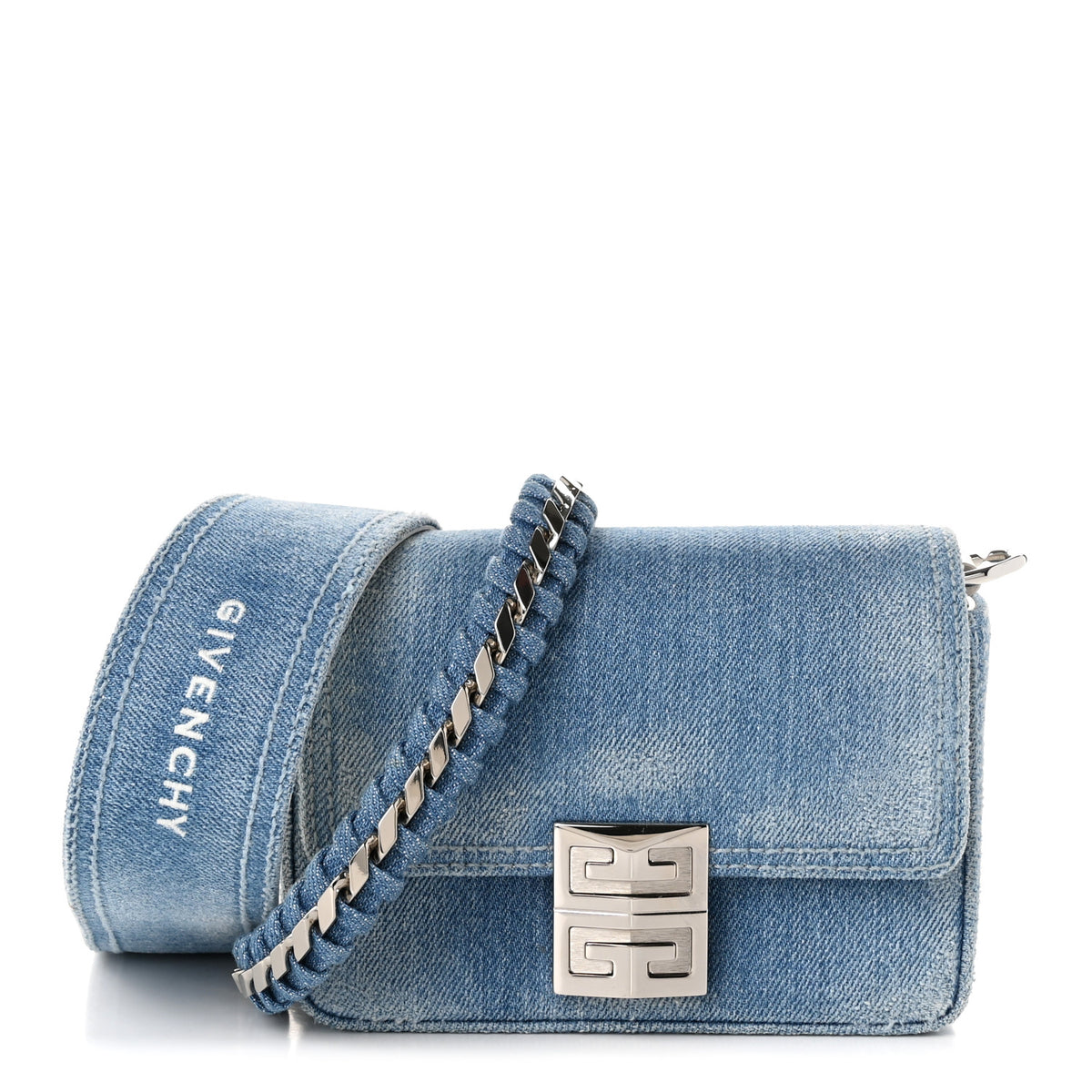 Givenchy Denim Small 4G Woven Chain Crossbody Blue 1 of 9