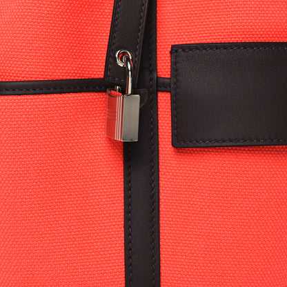 Hermes Toile Goeland Swift Cargo Picotin Lock 18 Rouge Sellier Rose Texas 8 of 13