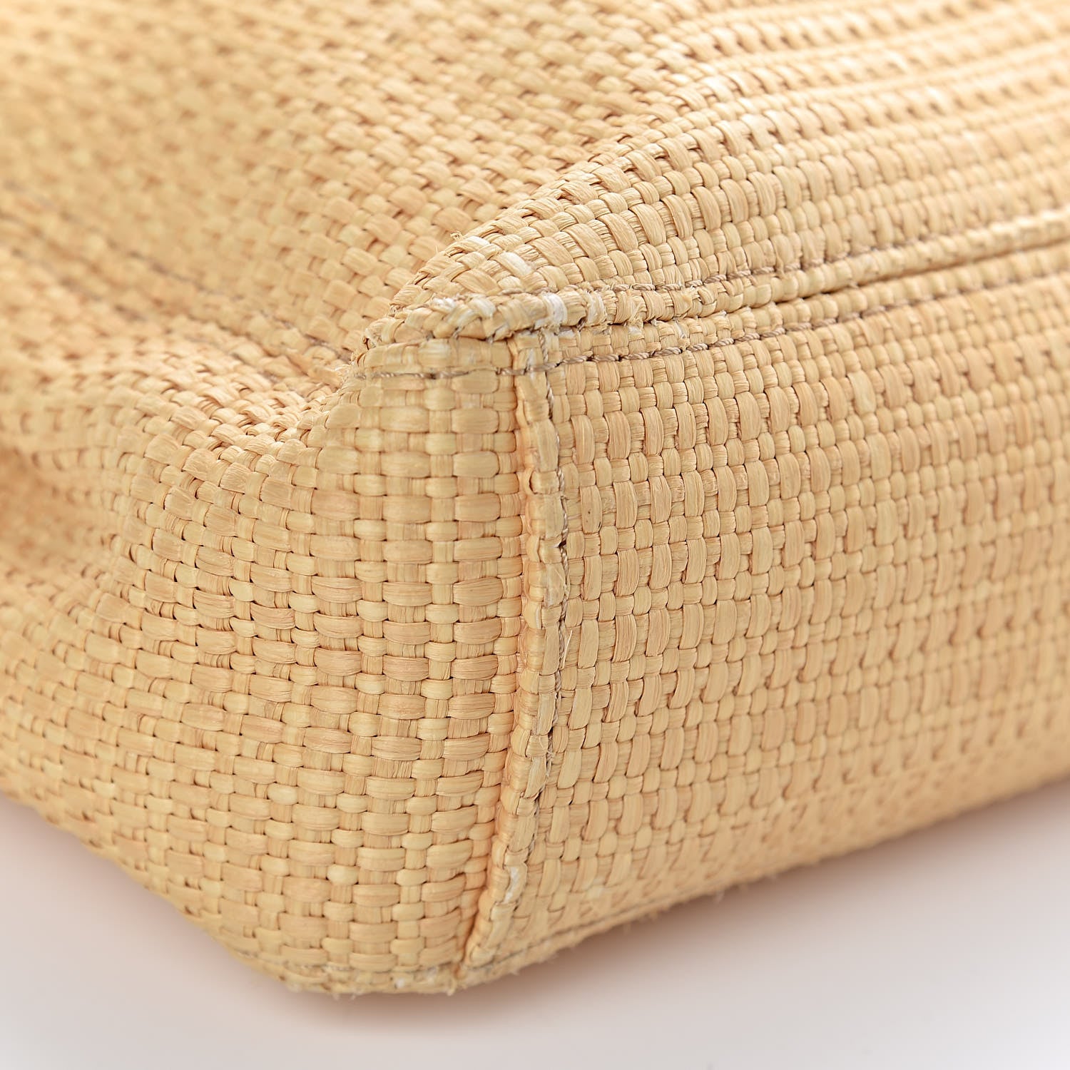 Chanel Woven Straw Raffia Wooden Handle Bag 9 of 11