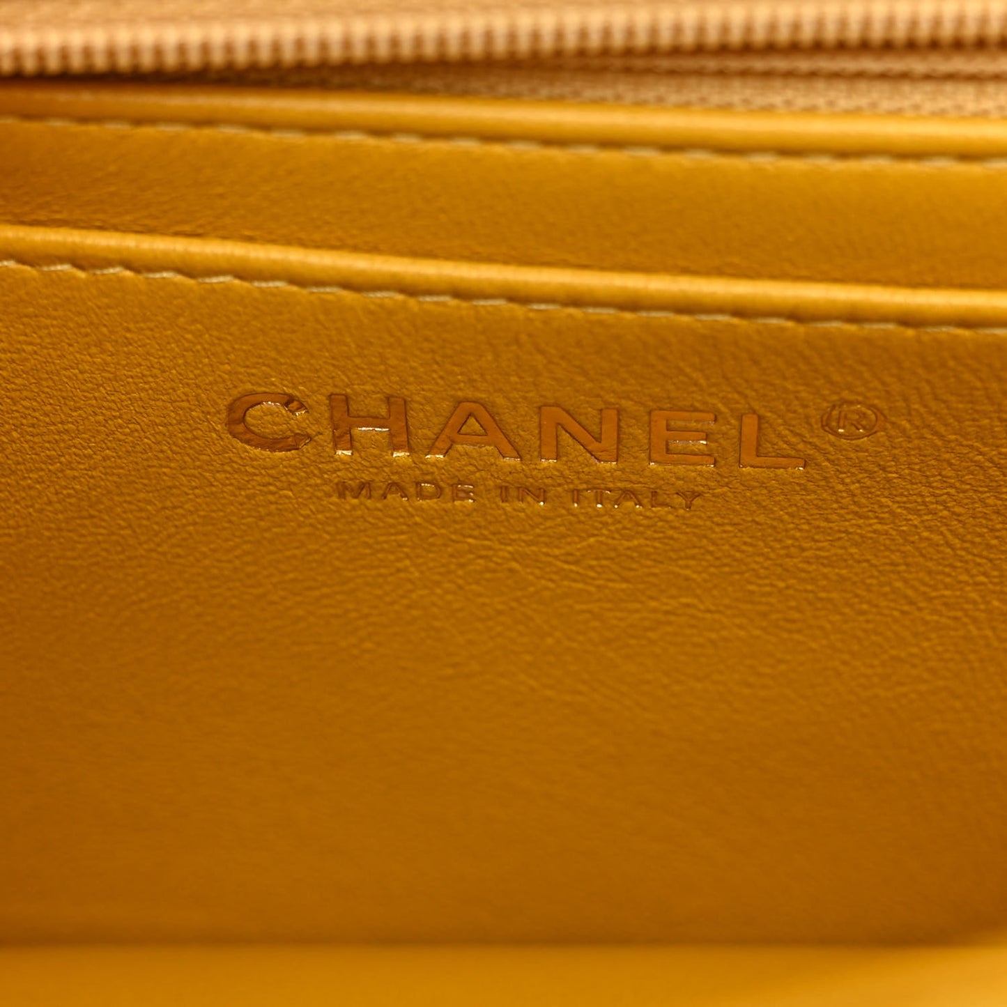 Lambskin Quilted Mini Top Handle Rectangular Flap Yellow