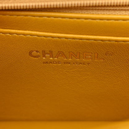 Chanel Lambskin Quilted Mini Top Handle Rectangular Flap Yellow 6 of 10