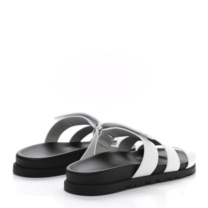 Hermes Calfskin Womens Chypre Sandals 38 White 4 of 9