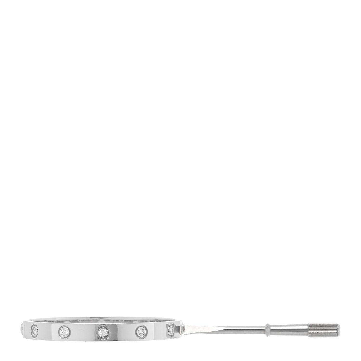Cartier 18K White Gold 10 Diamond LOVE Bracelet 16 6 of 7