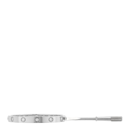 Cartier 18K White Gold 10 Diamond LOVE Bracelet 16 6 of 7