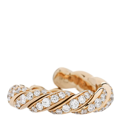 David Yurman 18K Yellow Gold Diamond 5mm Paveflex Band Ring 56 7.5 3 of 5