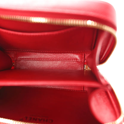 Chanel Caviar Quilted Small CC Filigree Vanity Case Red 5 of 10