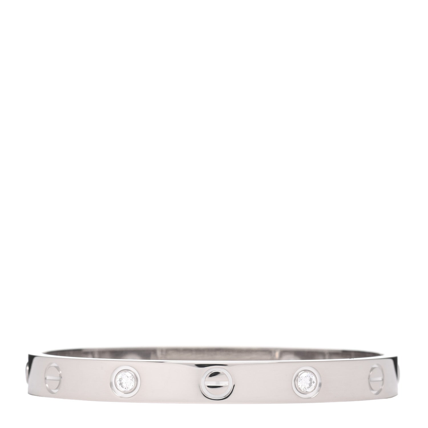 Cartier 18K White Gold 4 Diamond LOVE Bracelet 15 1 of 6