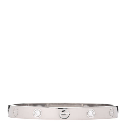 Cartier 18K White Gold 4 Diamond LOVE Bracelet 15 1 of 6
