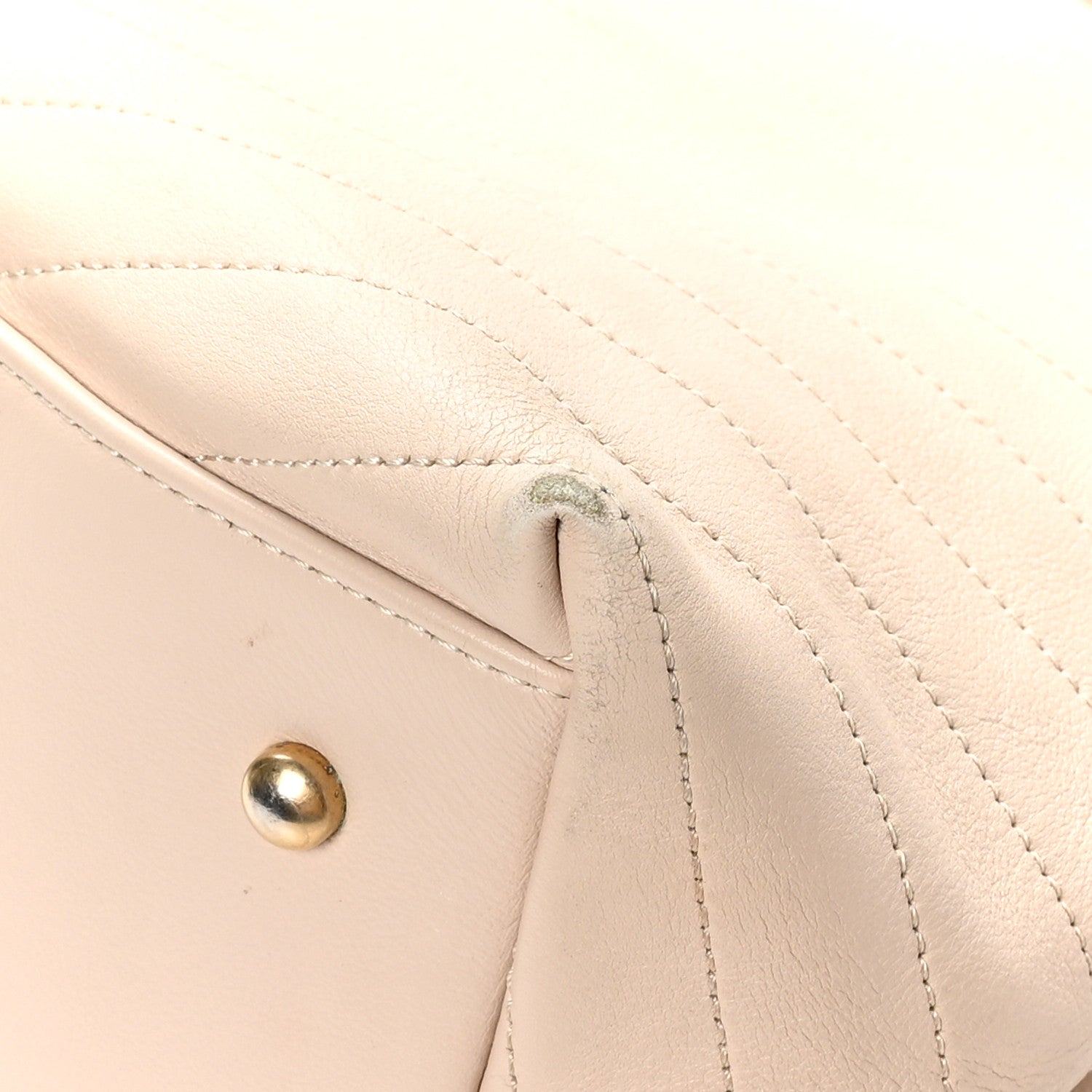 Chanel Calfskin Elaphe Stitched Large Chevron Chic Shopping Bag Beige 12 of 21