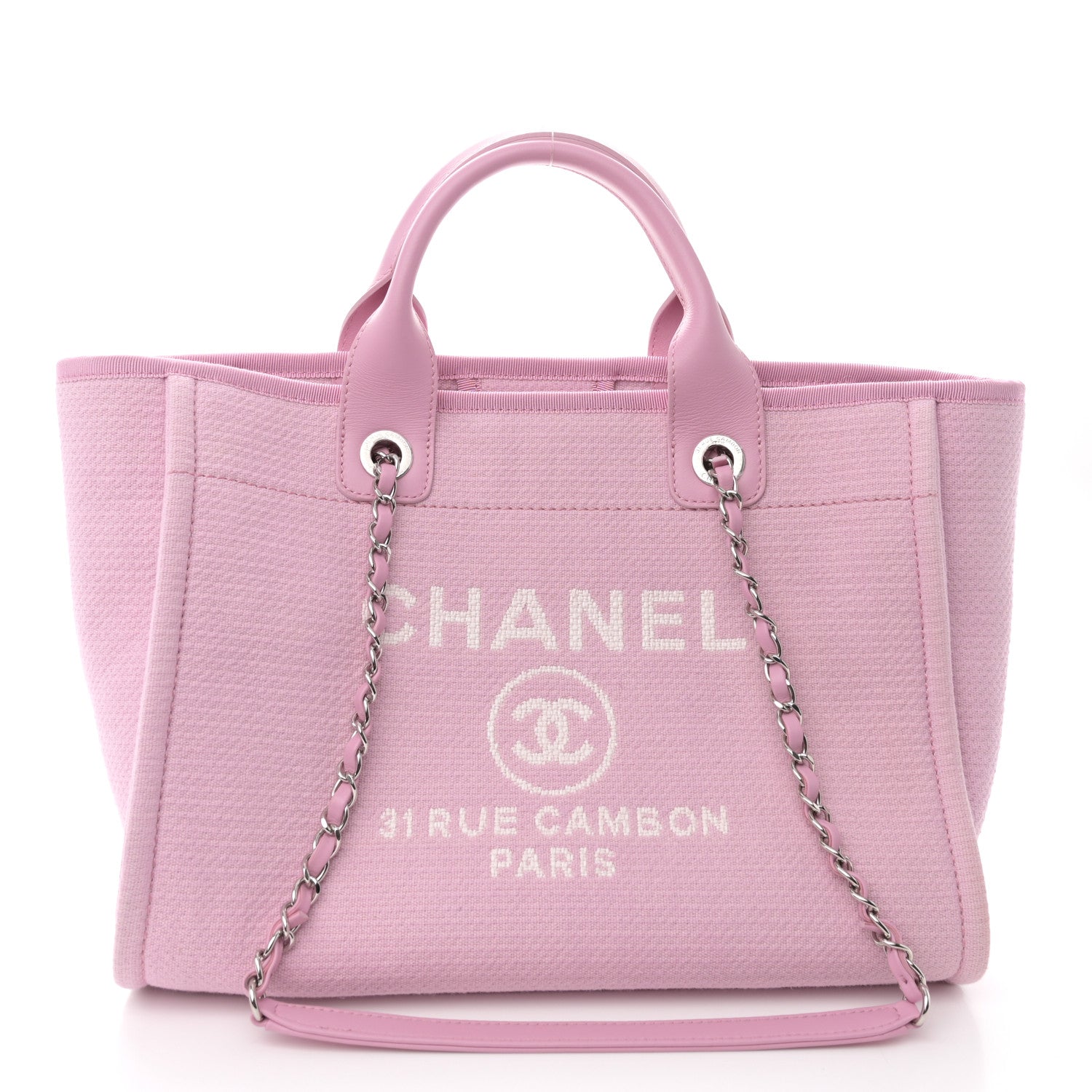 Chanel Mixed Fibers Small Deauville Tote Dark Pink 1 of 11