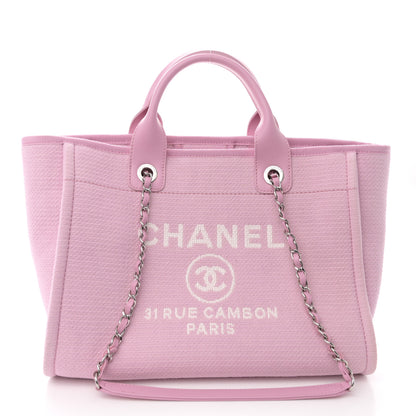 Chanel Mixed Fibers Small Deauville Tote Dark Pink 1 of 11