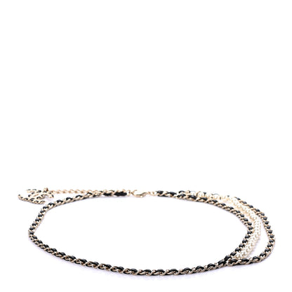 Chanel Lambskin Pearl Chain CC Fancy Belt Black Gold 2 of 4