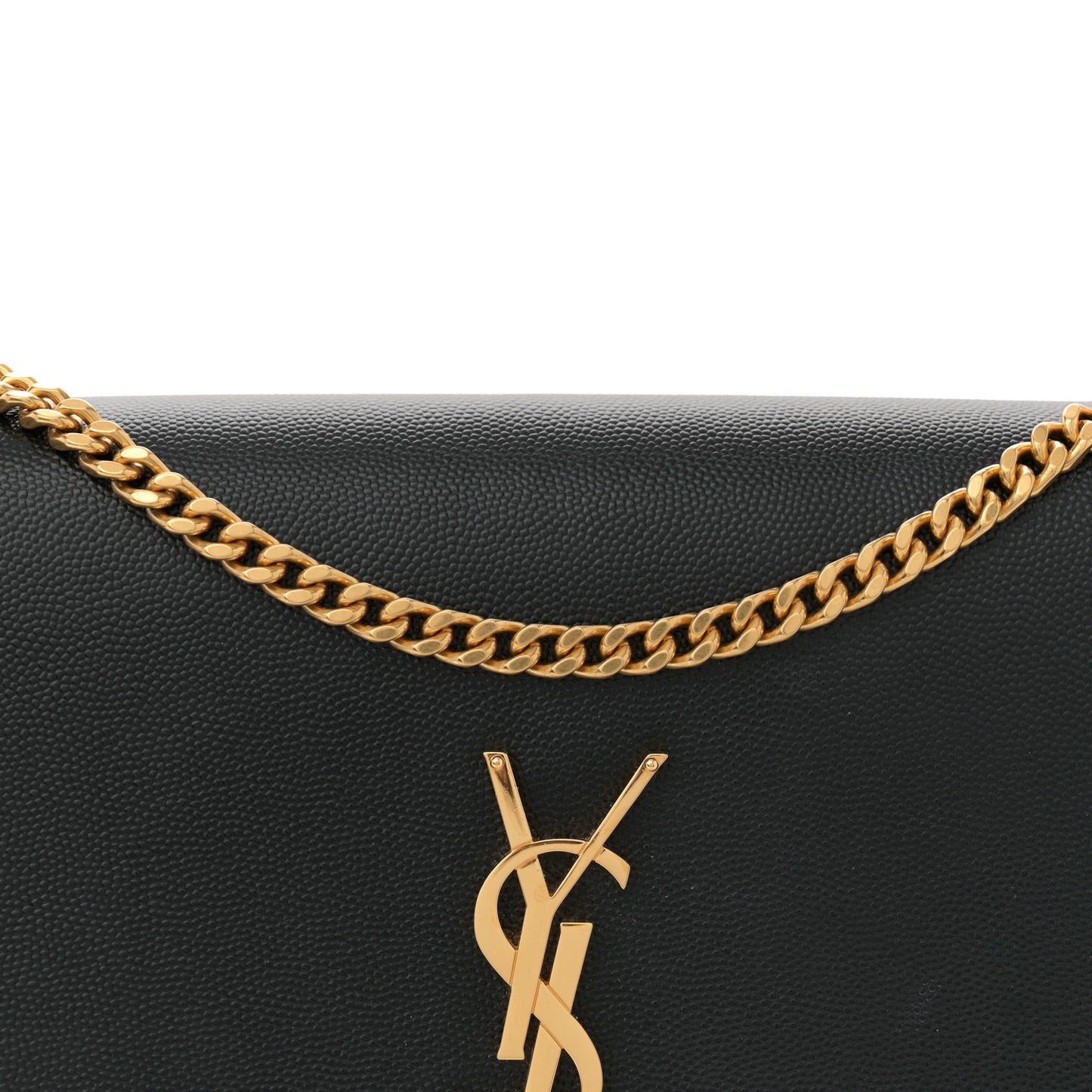 Grain De Poudre Medium Classic Monogram Kate Satchel Black
