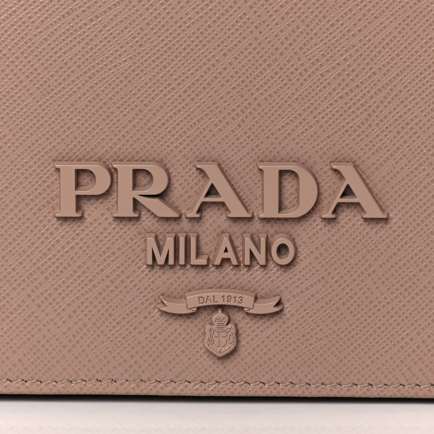 Prada Saffiano Lux Monocrome Chain Wallet Cipria 9 of 12