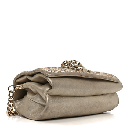 Versace Suede Crystal Medusa Sultan Evening Bag Gold 4 of 10