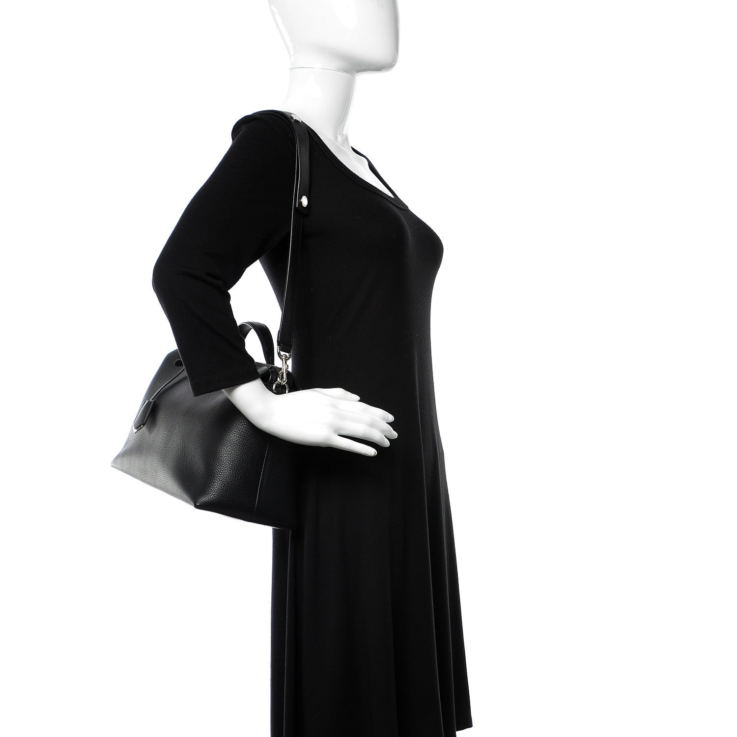 Fendi Vitello Dolce Large By The Way Boston Bag Black 2 of 11