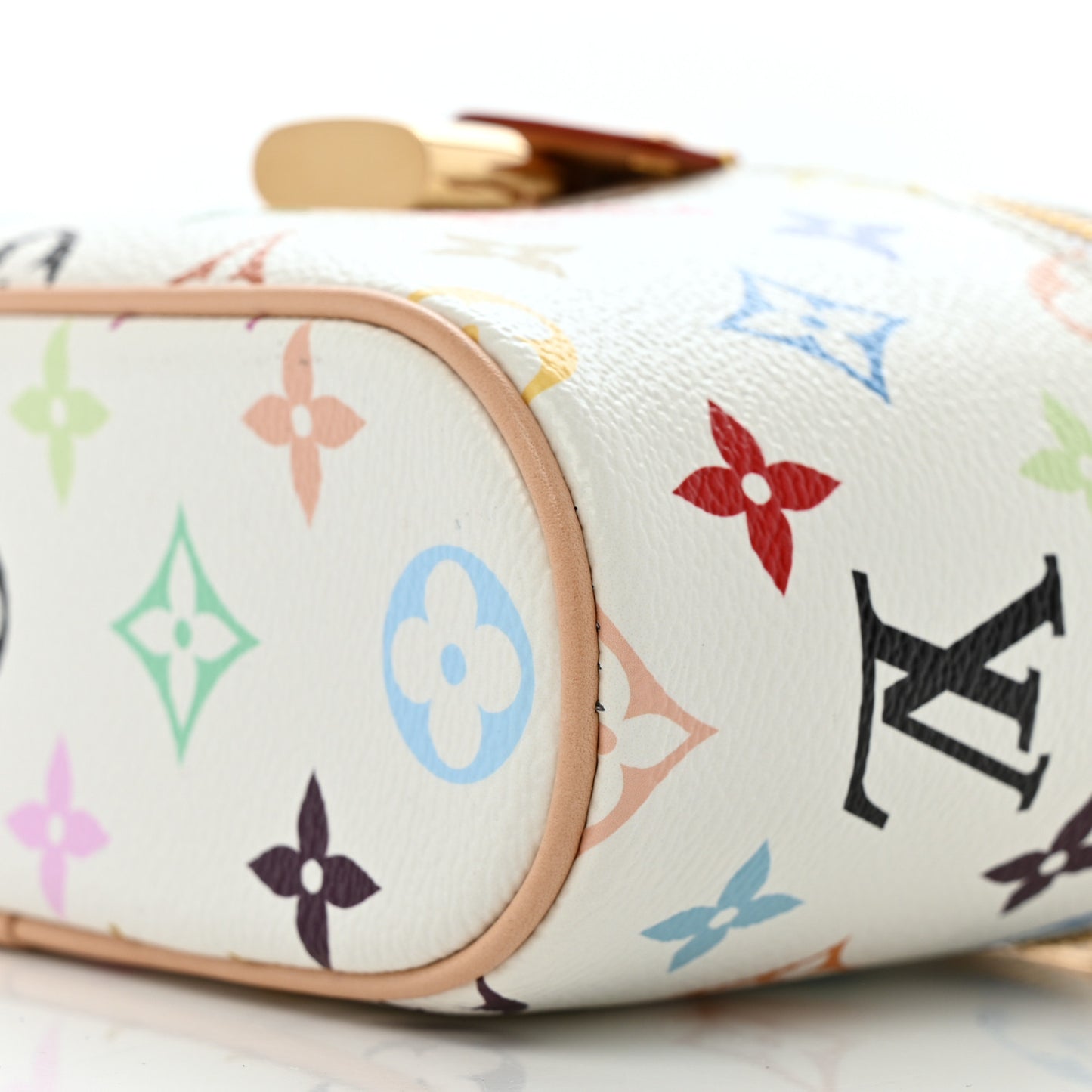 LV x TM Monogram Multicolor Vanity Chain Pouch White