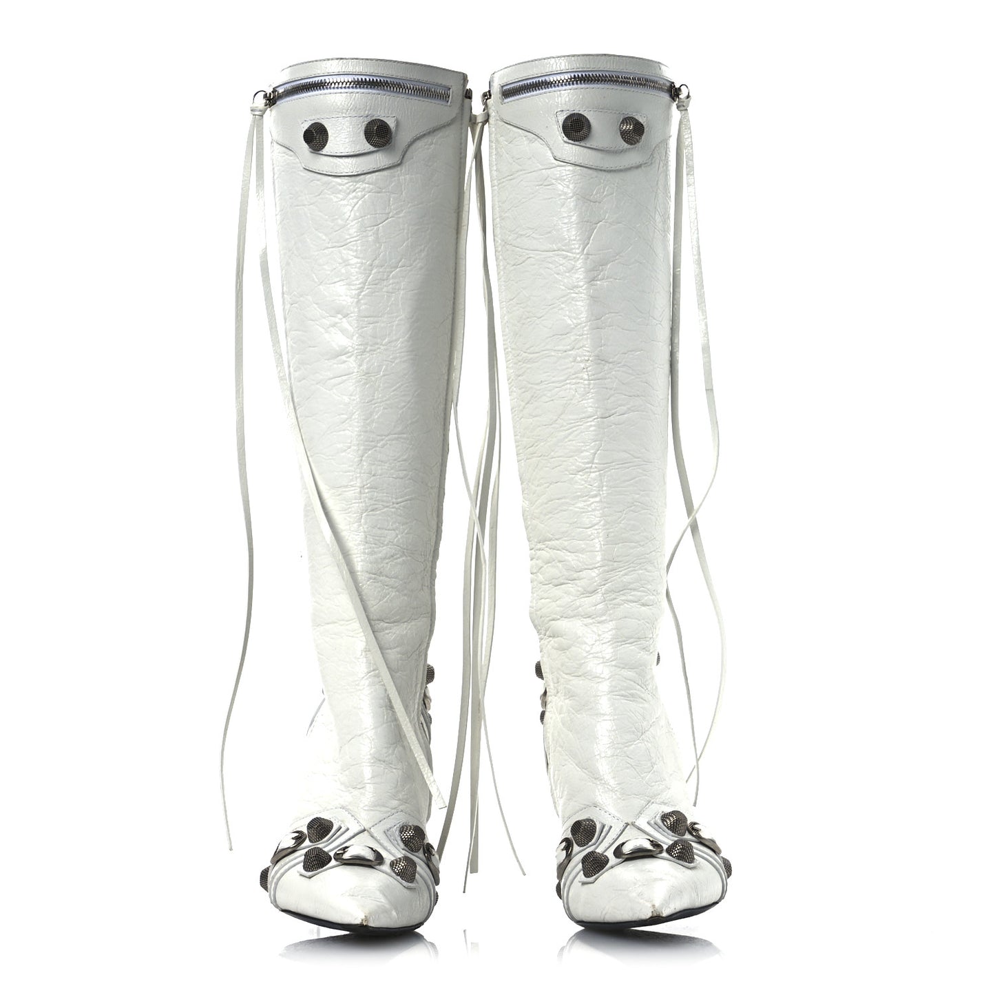 Agneau Arena Cagole 90mm Boots 40 Optic White Silver