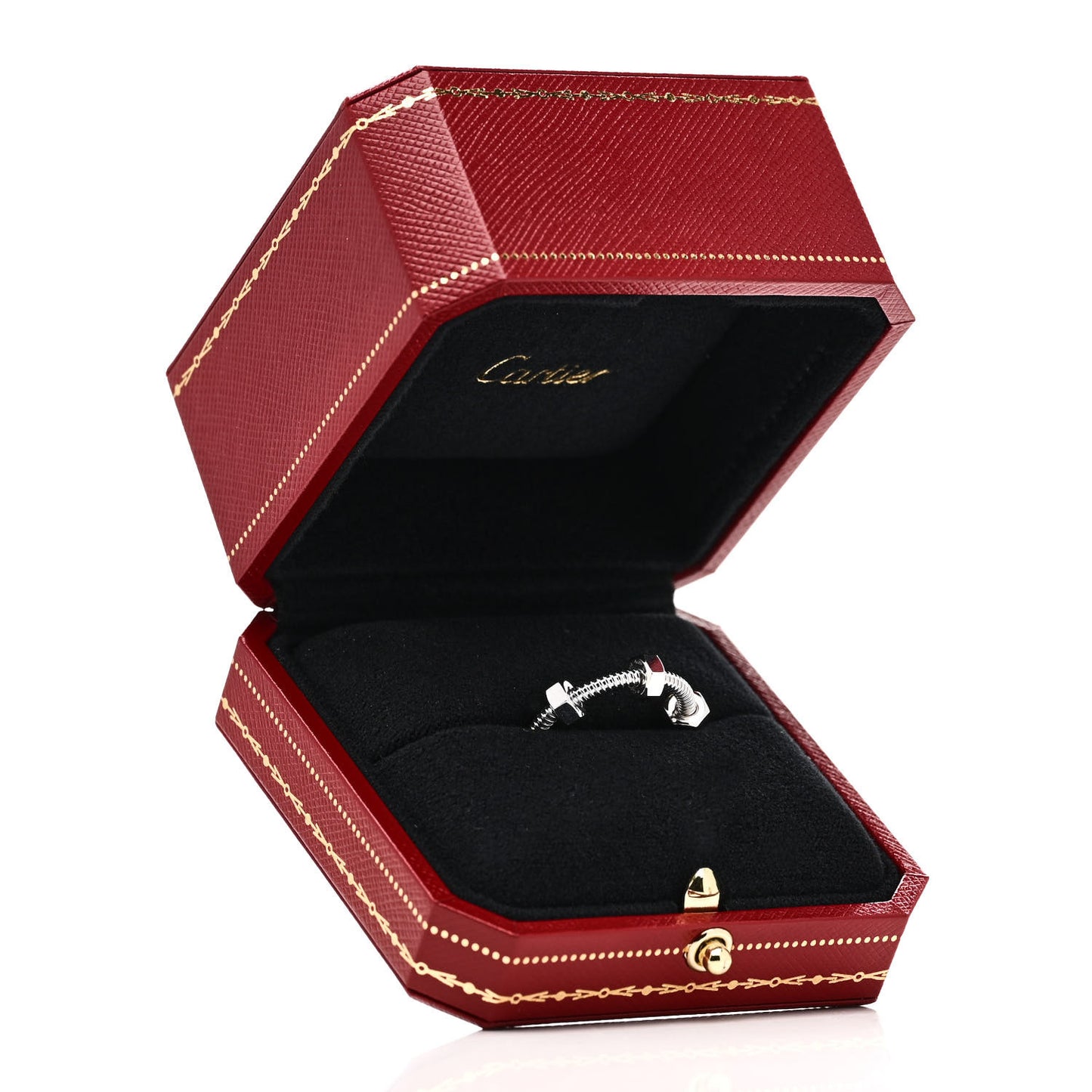 18K White Gold Ecrou De Cartier Ring 58 8.5 57 8
