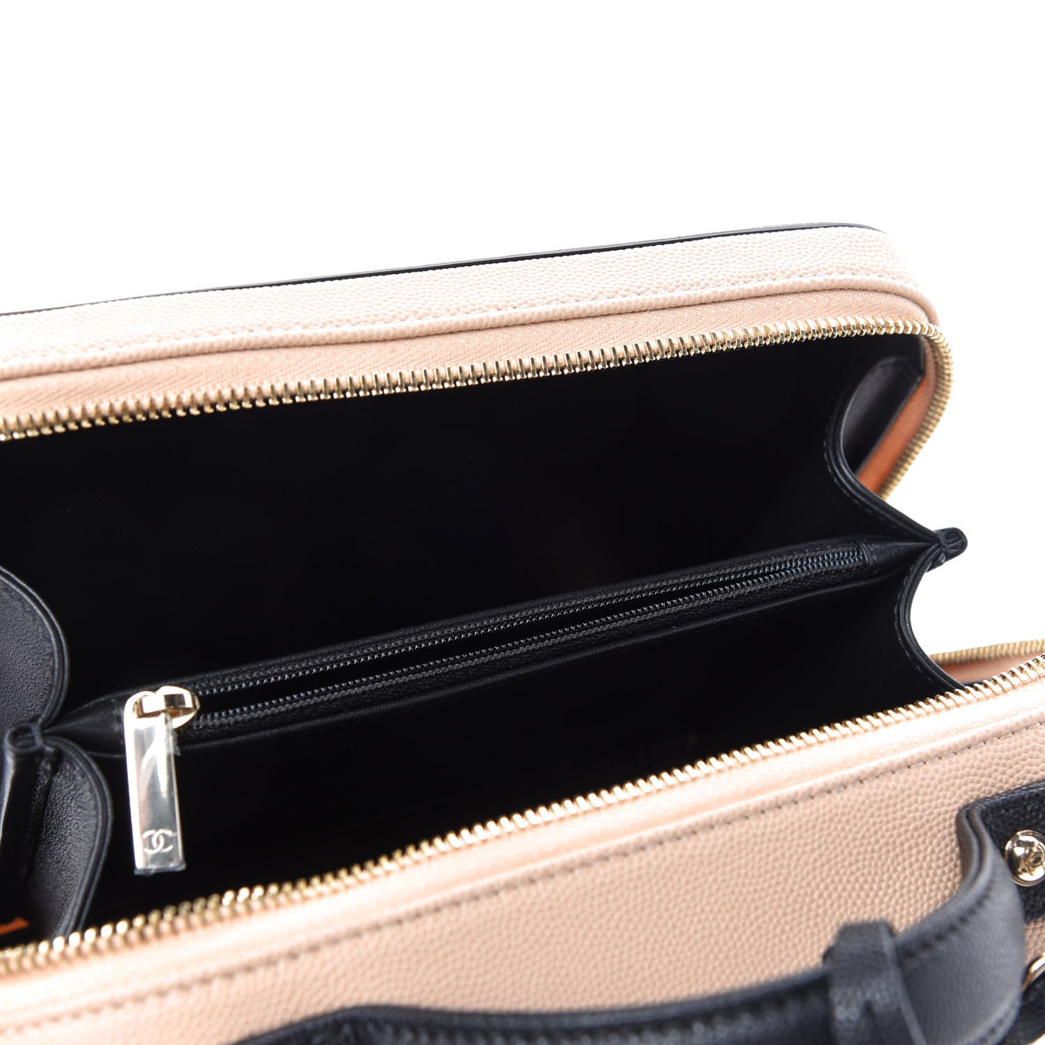 Chanel Caviar Quilted Medium CC Filigree Vanity Case Beige Black 5 of 11