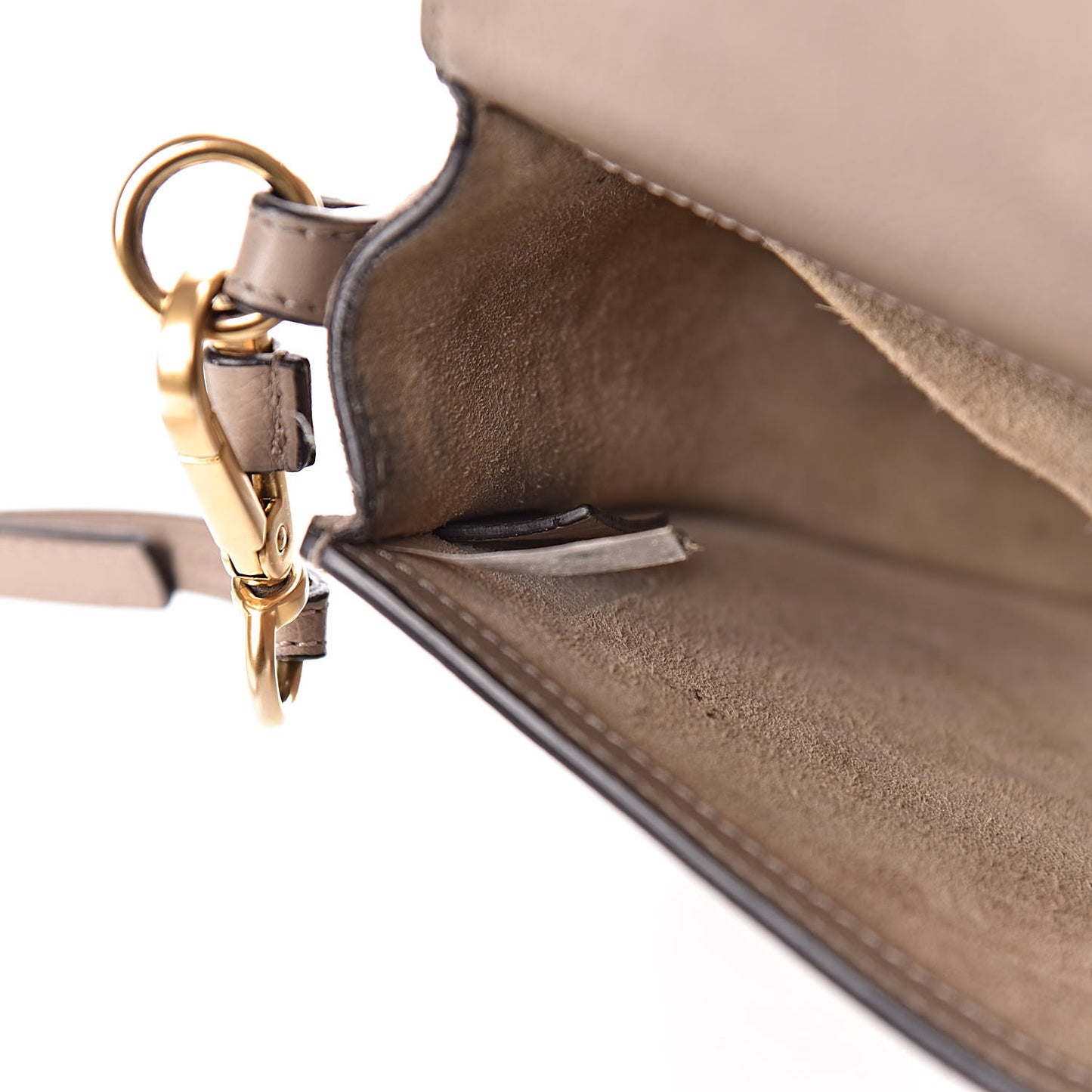 Calfskin Suede Medium Nile Bracelet Bag Motty Grey