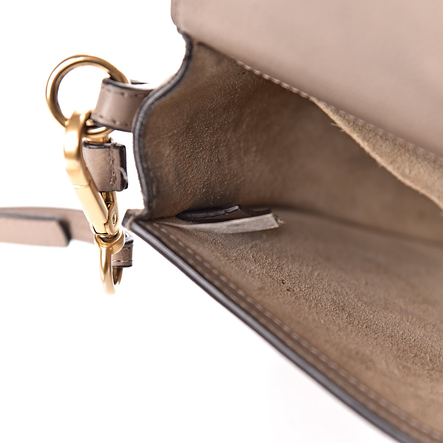 Chloe Calfskin Suede Medium Nile Bracelet Bag Motty Grey 7 of 14