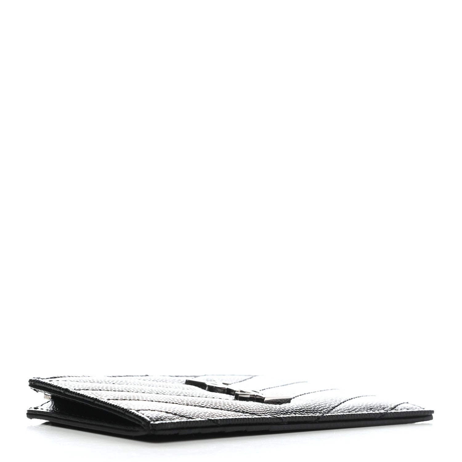 Saint Laurent Monogram Grain de Poudre 5 Fragments Zip Pouch Card Holder Black 4 of 7