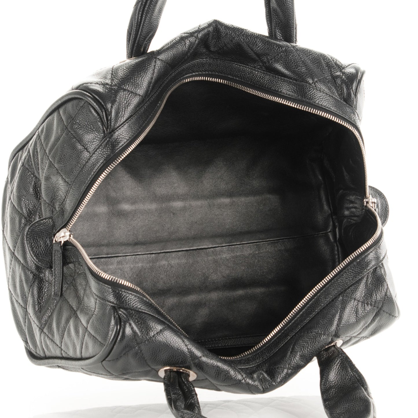 Caviar Quilted CC Timeless Bowler Black