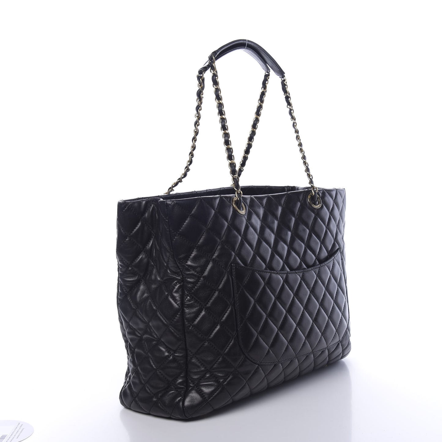 Lambskin Quilted Large Tote Black
