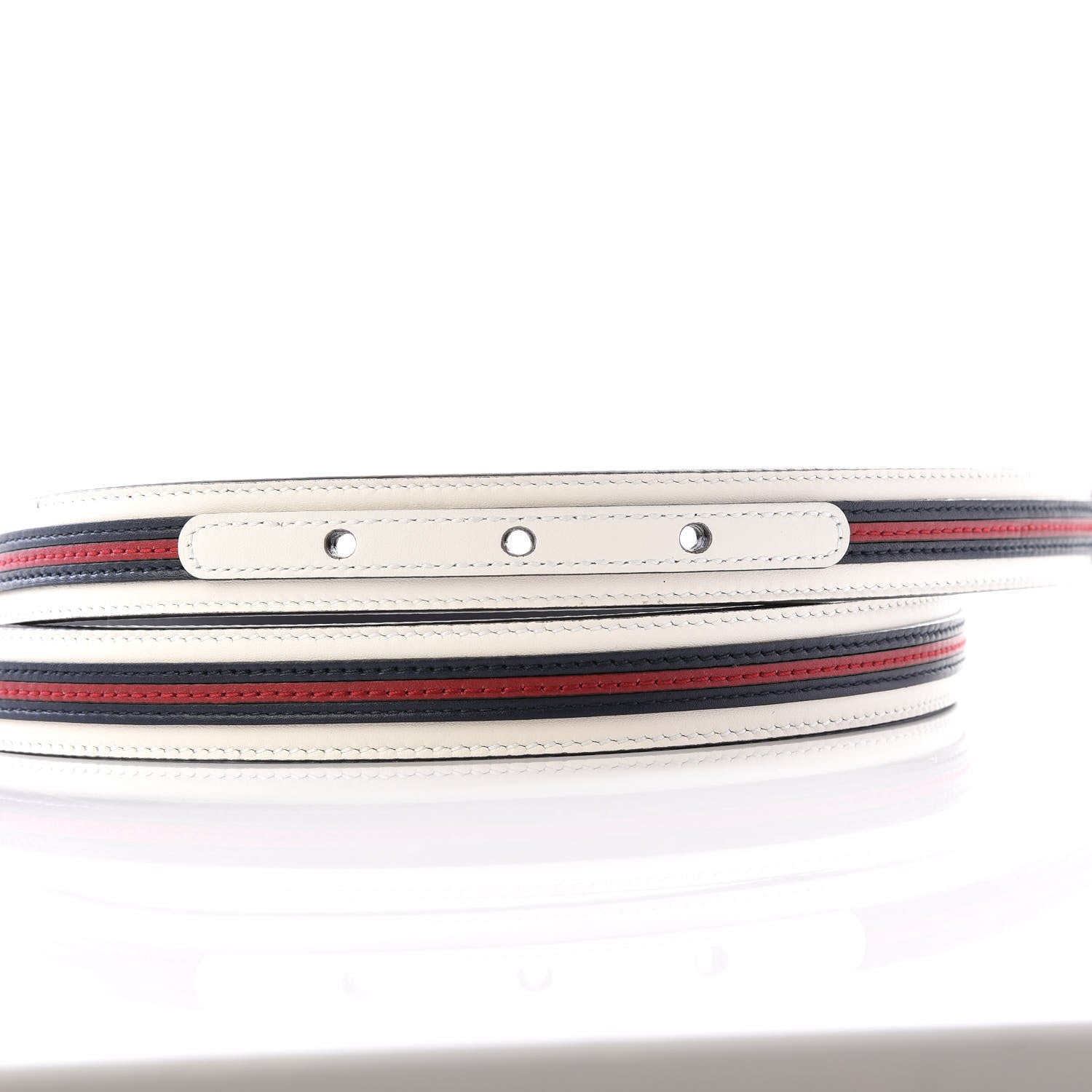 Gucci Calfskin Torchon Double G 20mm Belt 80 32 Off White Blue Red 4 of 6