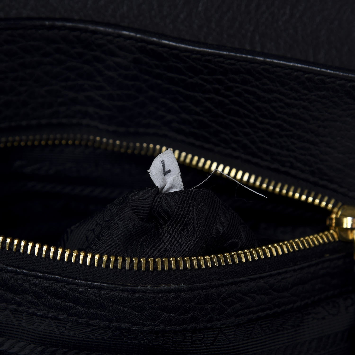 Prada Vitello Daino Pushlock Shoulder Bag Black 8 of 10