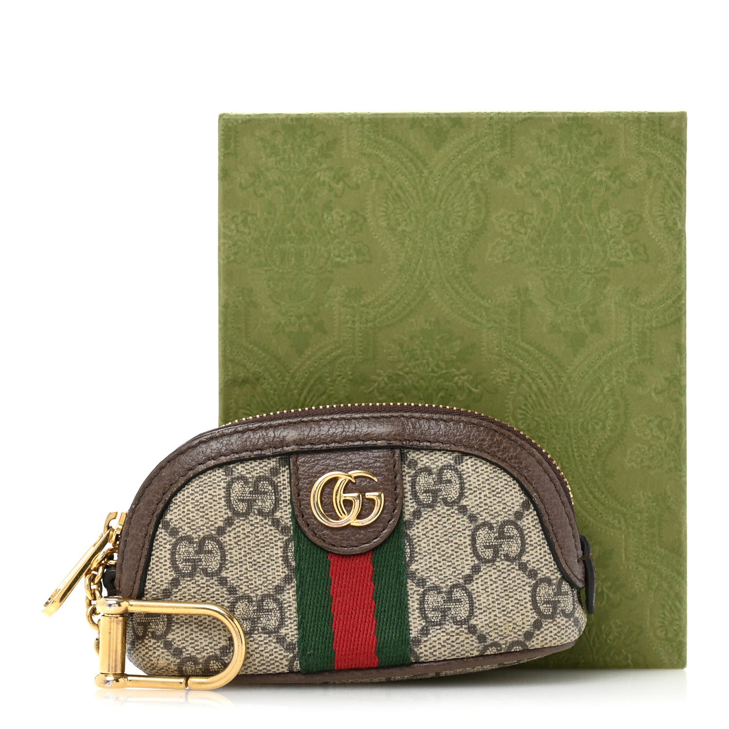 Gucci GG Supreme Monogram Web Ophidia Dome Key Pouch Beige New Acero 10 of 10