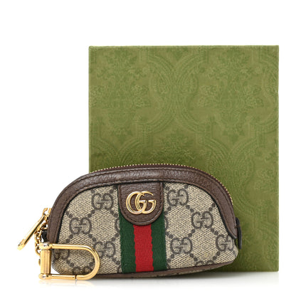 Gucci GG Supreme Monogram Web Ophidia Dome Key Pouch Beige New Acero 10 of 10